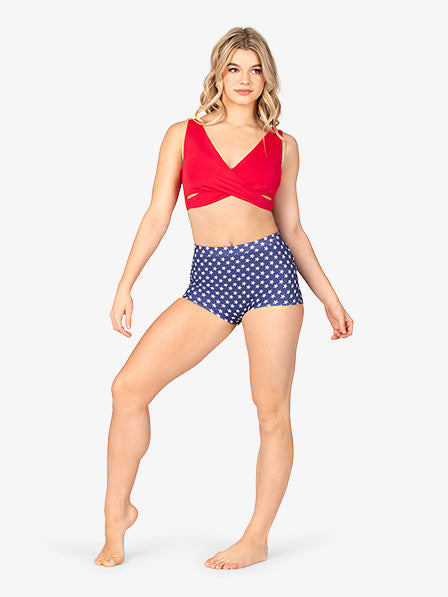 Stylish Red Bra Top with Crossover Design